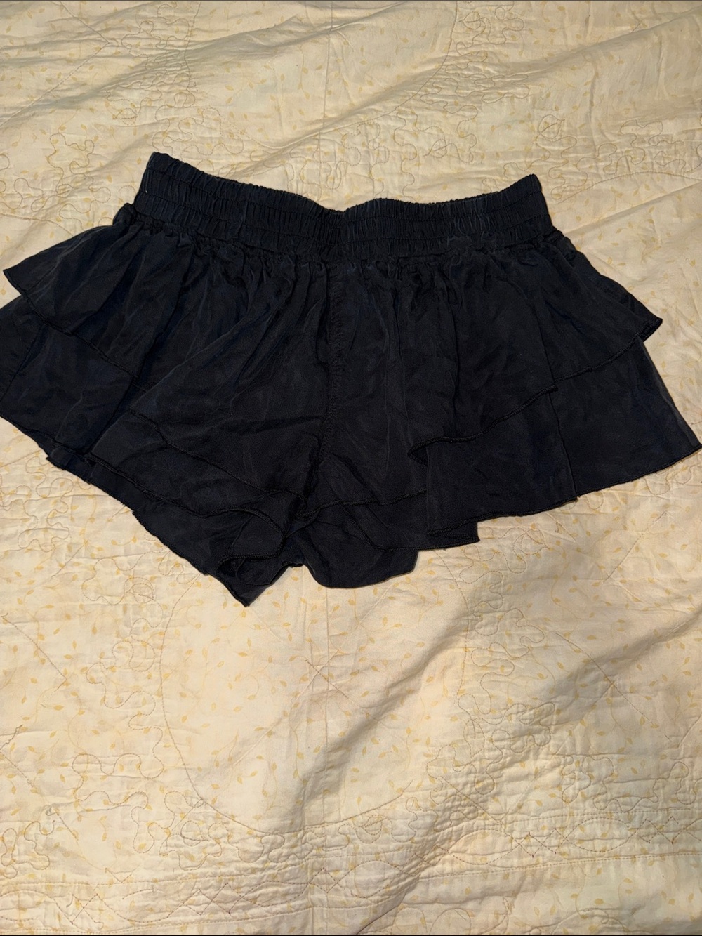 FP Movement by Free People Black Tiered Ruffle Shorts